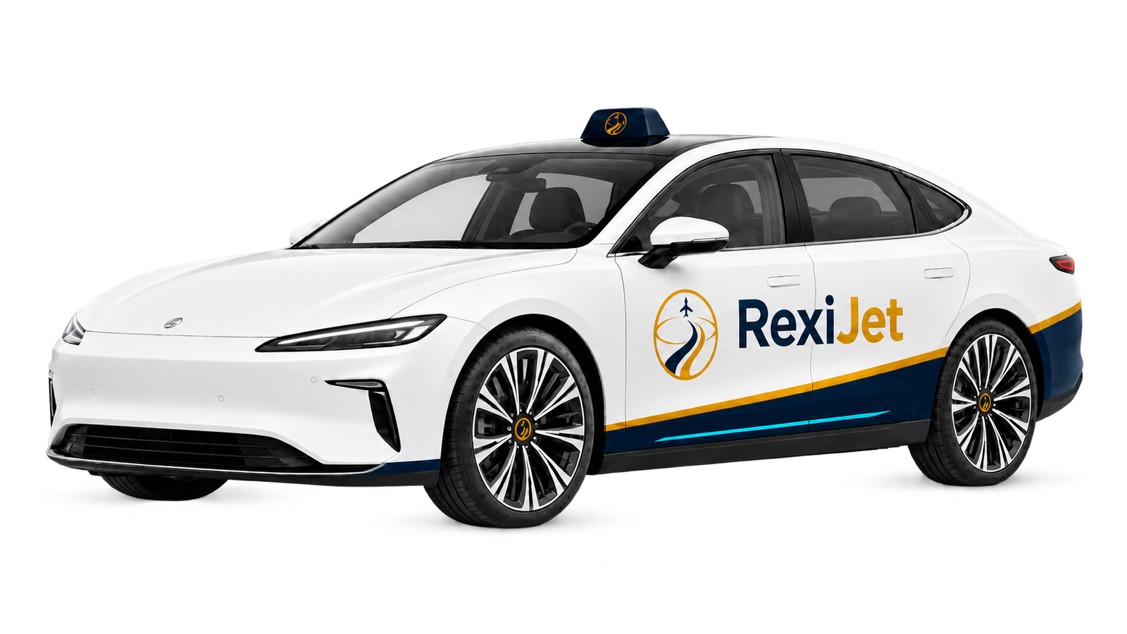 White RexiComfort vehicle with RexiJet livery